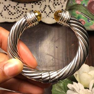 David Yurman 🍋10mm citrine Bangle w/Diamonds (S)